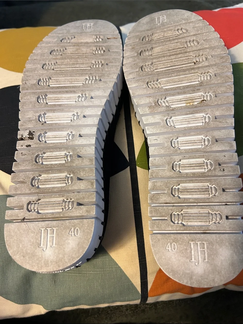 Ilse Jacobsen Black and White Woven Slip-On Platform Shoes